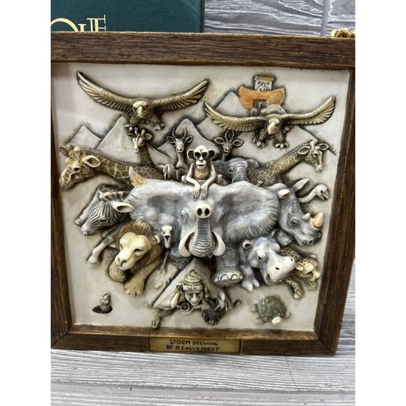 Harmony Kingdom Storm Brewing Noah’s Ark Picturesque 3-D Tile 1999 Retired - Picture 2 of 5